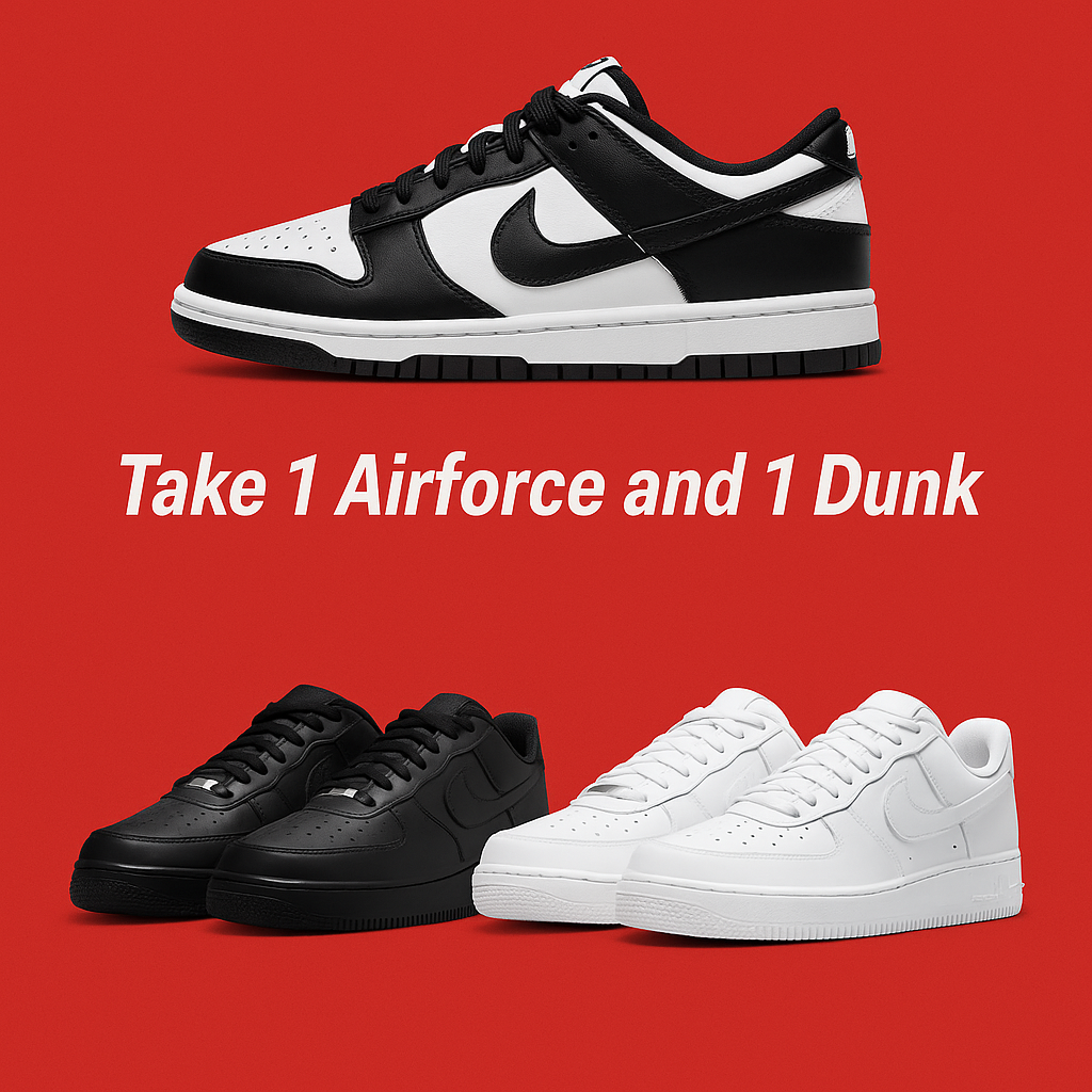 Nike Airforce 1 & Nike Dunk Low